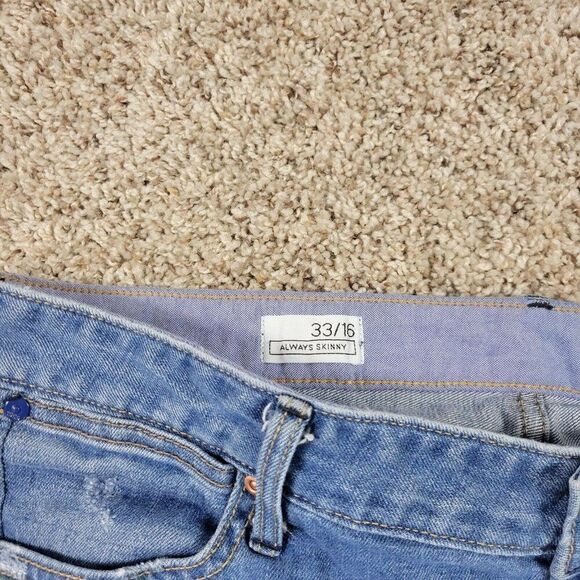 Gap 1969 Jeans Womens 33/16 Always Skinny Medium Wash Distressed Denim - Picture 2 of 11